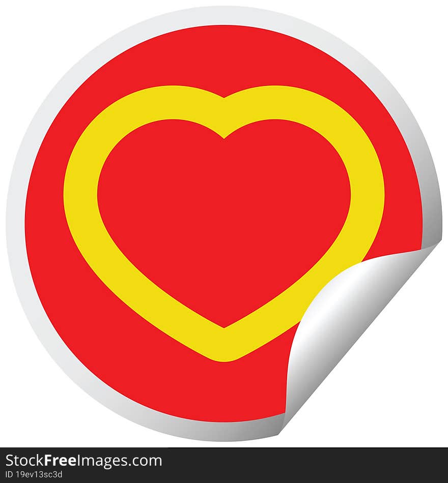 heart graphic vector circular peeling sticker. heart graphic vector circular peeling sticker