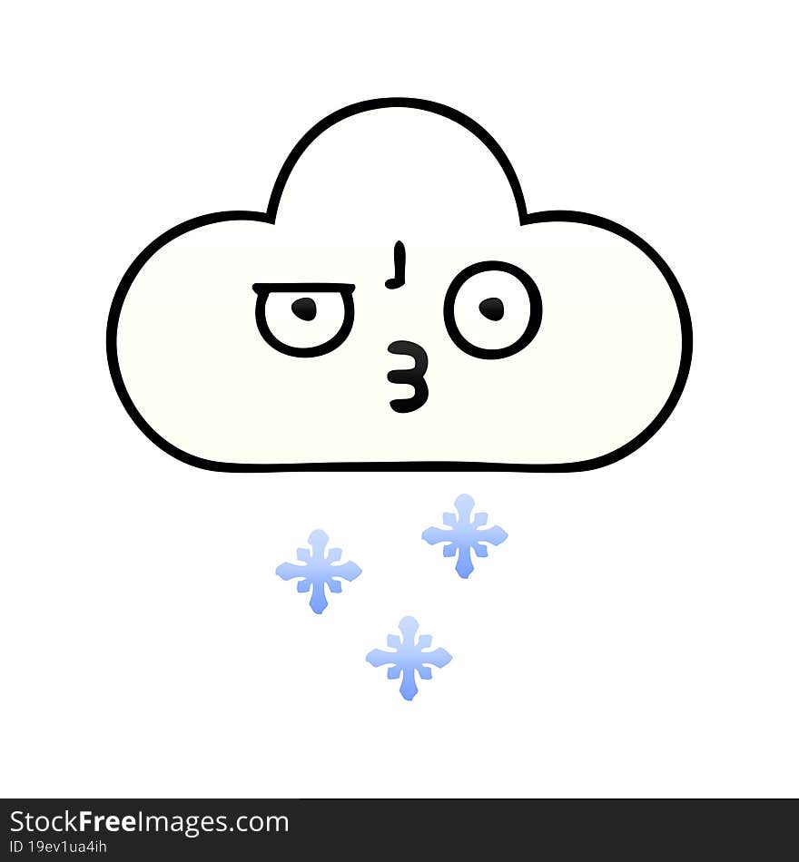 Gradient Shaded Cartoon Snow Cloud