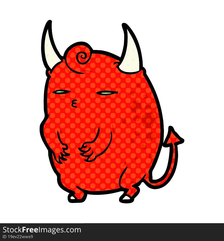 cartoon fat little halloween devil. cartoon fat little halloween devil