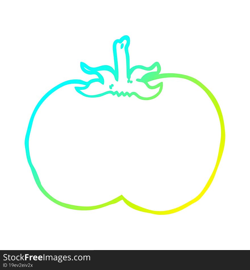 cold gradient line drawing cartoon tomato