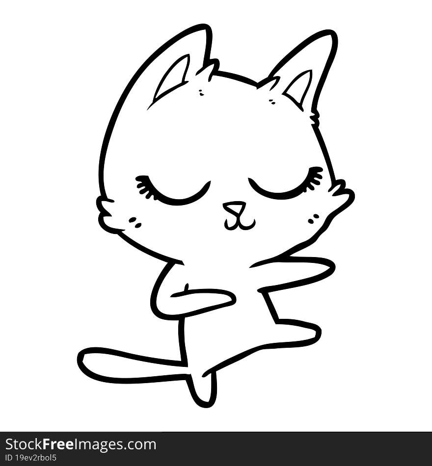 calm cartoon cat. calm cartoon cat