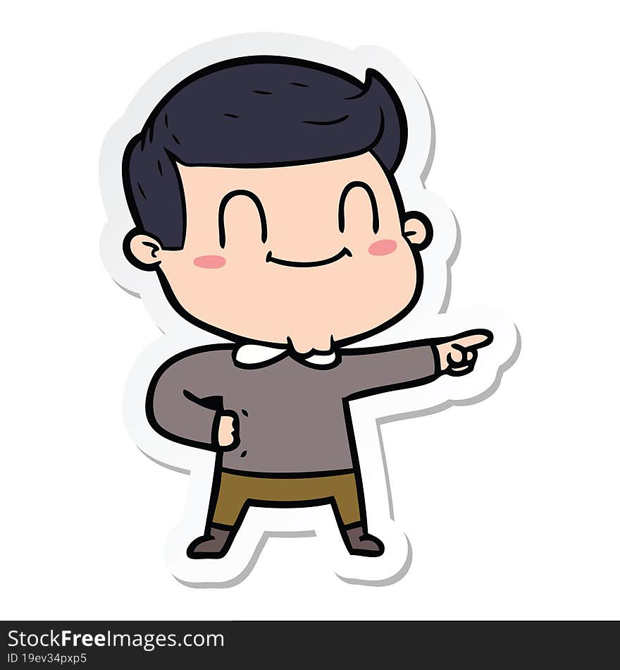 sticker of a cartoon friendly man