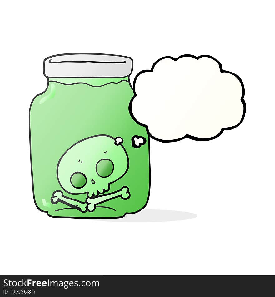 thought bubble cartoon jar with skull