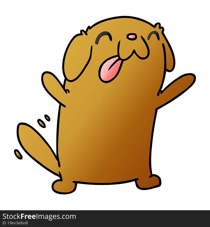 gradient cartoon kawaii of a cute dog