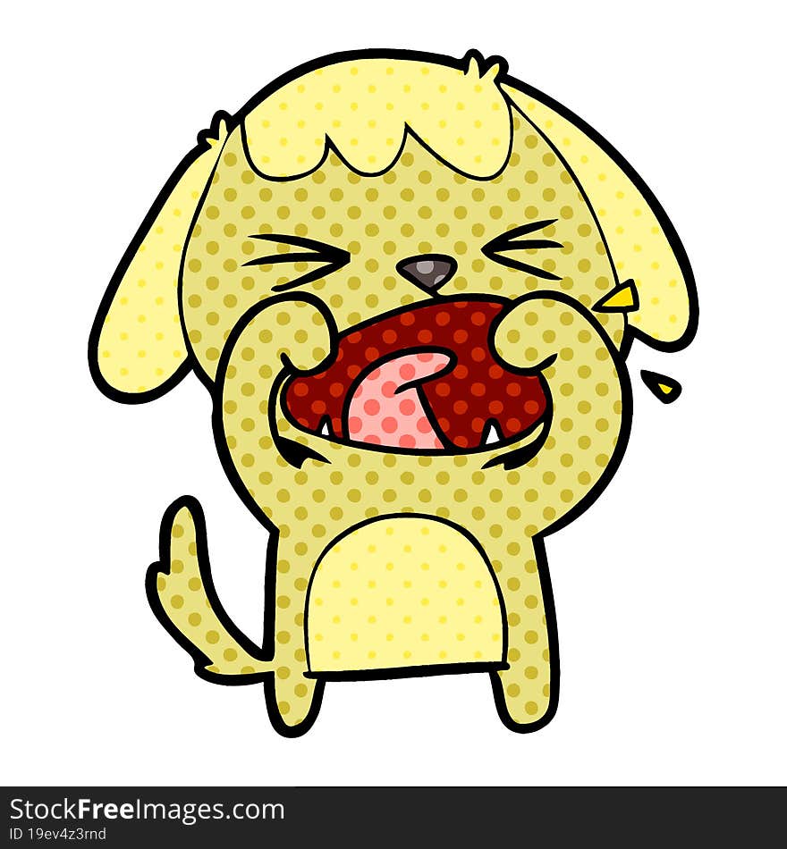 cute cartoon dog barking. cute cartoon dog barking