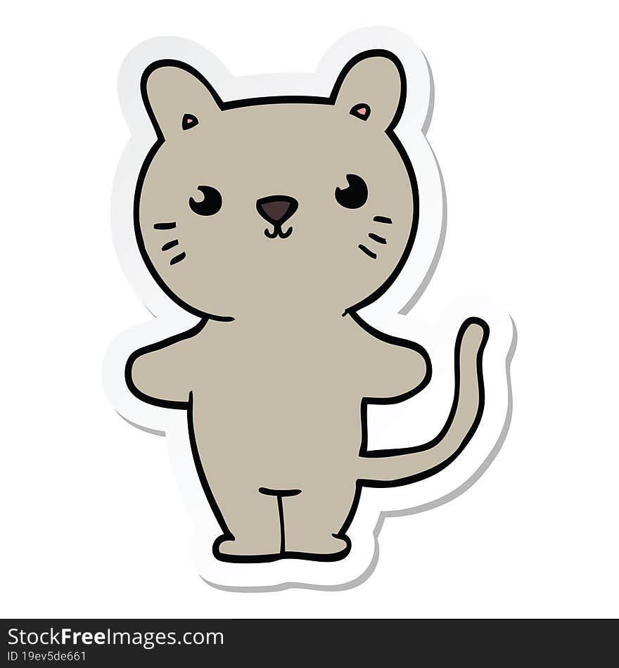 sticker of a cartoon cat