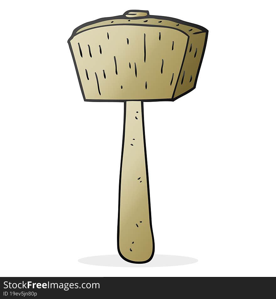 cartoon wooden mallet