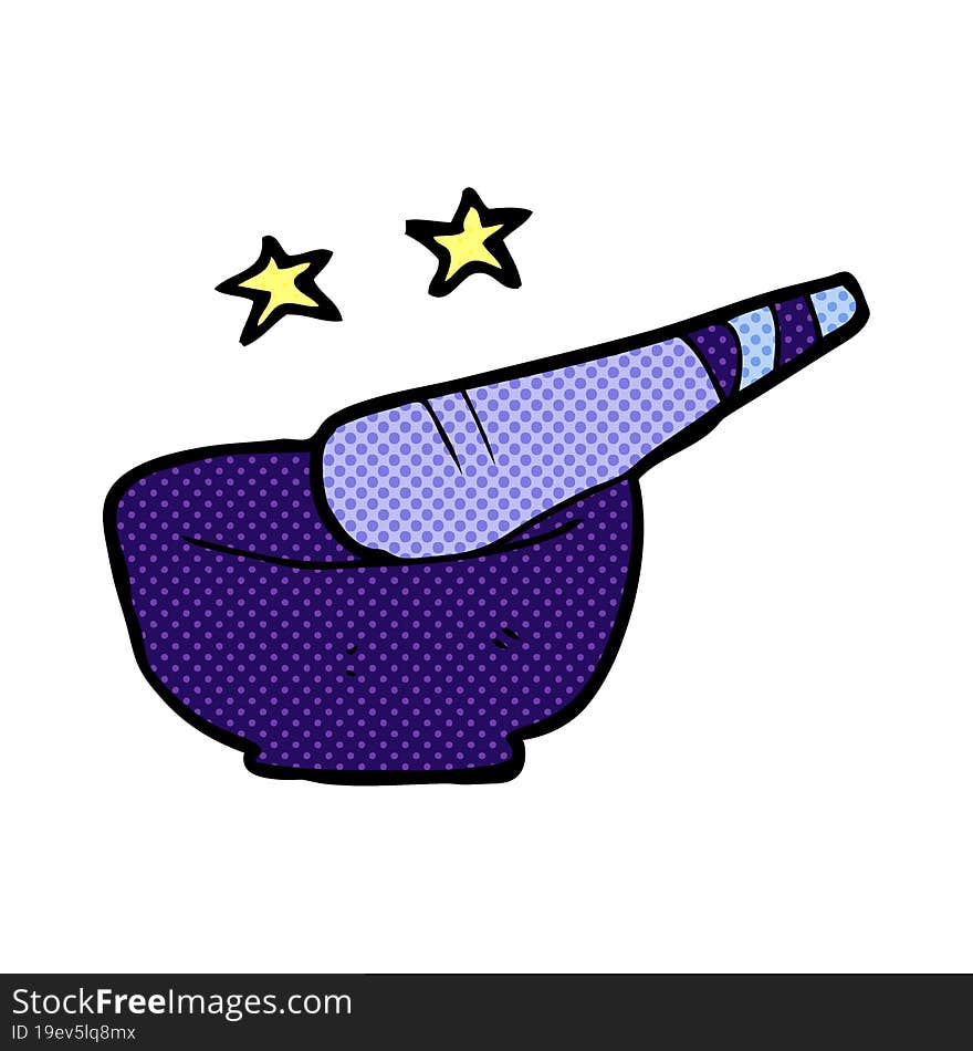 cartoon pestle and mortar