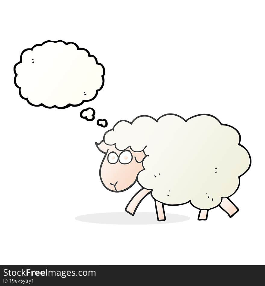 Thought Bubble Cartoon Sheep