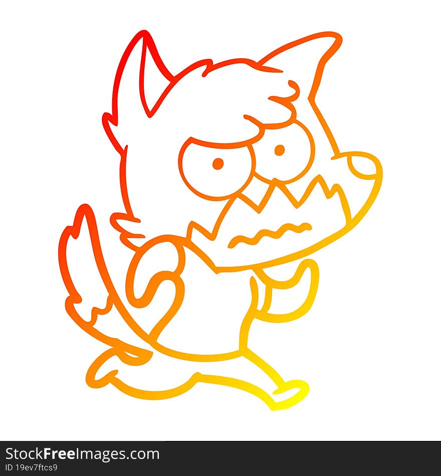 warm gradient line drawing cartoon annoyed fox