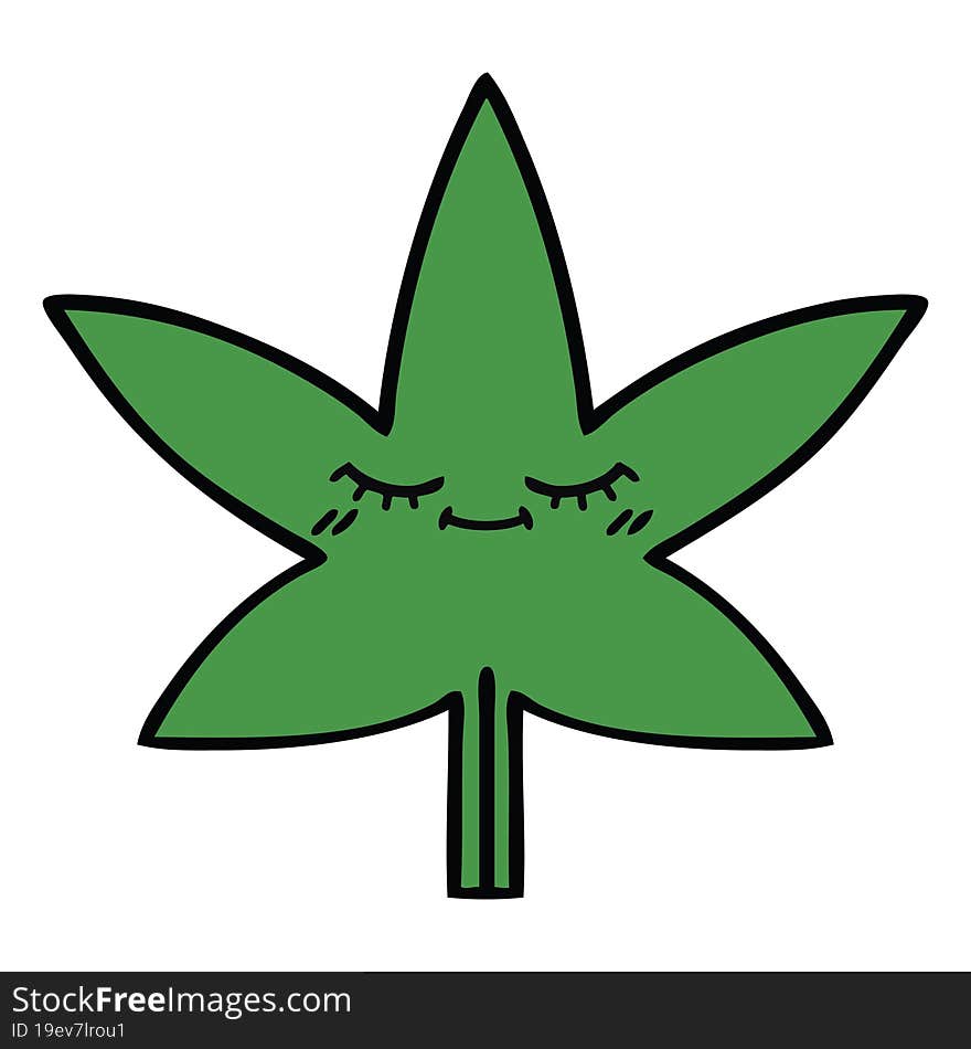 cute cartoon marijuana leaf