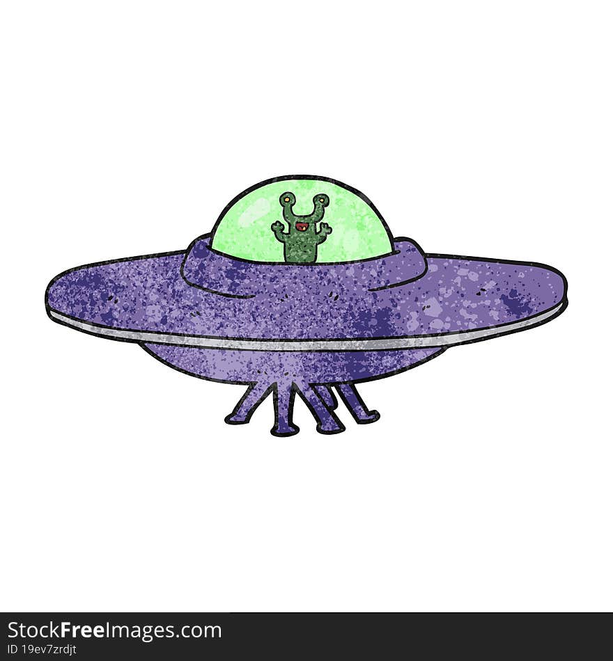 textured cartoon alien spaceship