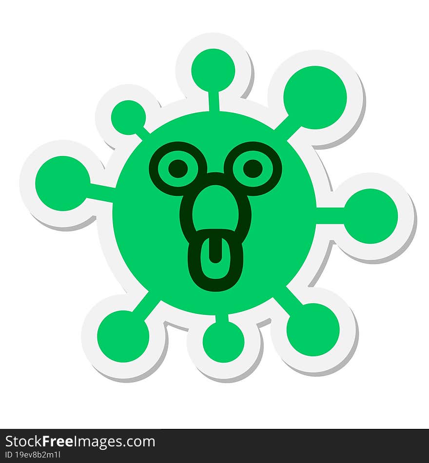 shocked staring virus sticker