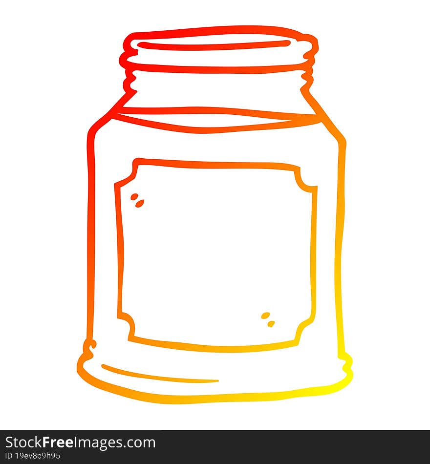 warm gradient line drawing cartoon liquid in a jar