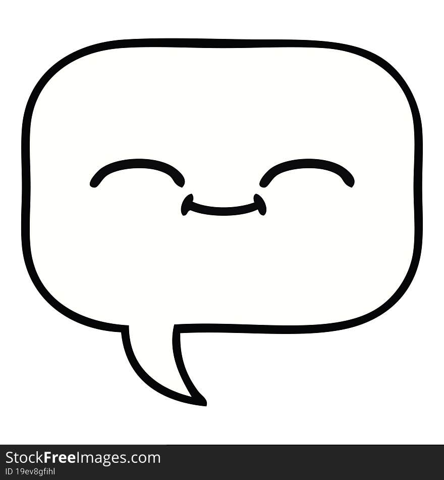 cute cartoon of a speech bubble. cute cartoon of a speech bubble