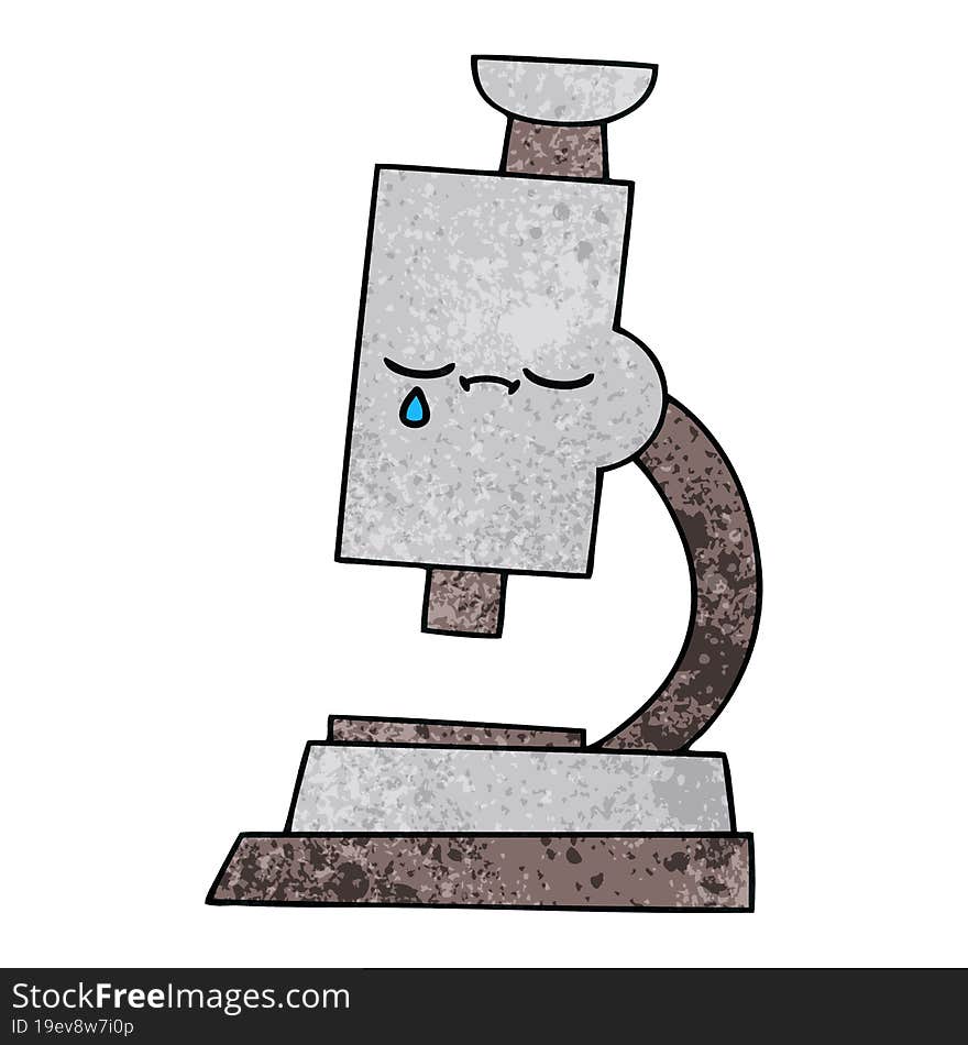 retro grunge texture cartoon of a microscope