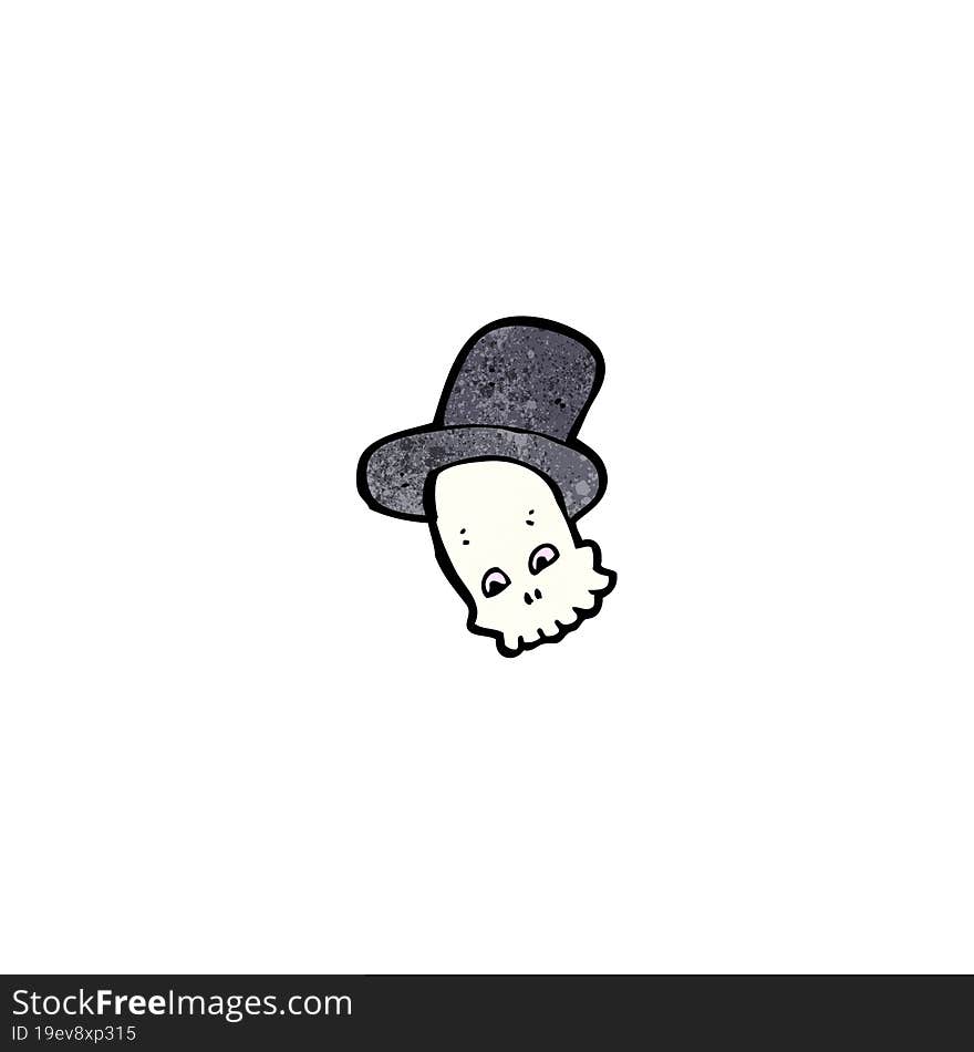 cartoon skull in top hat