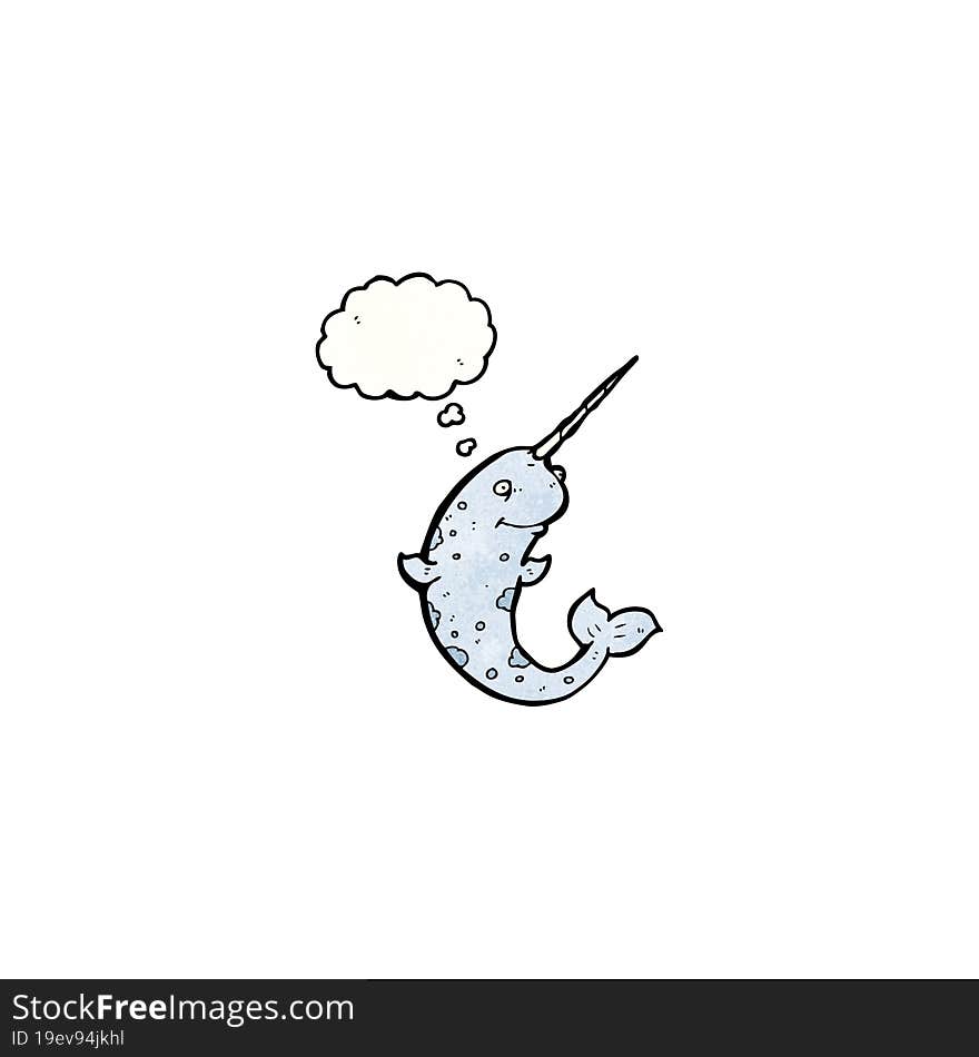 happy cartoon narwhal