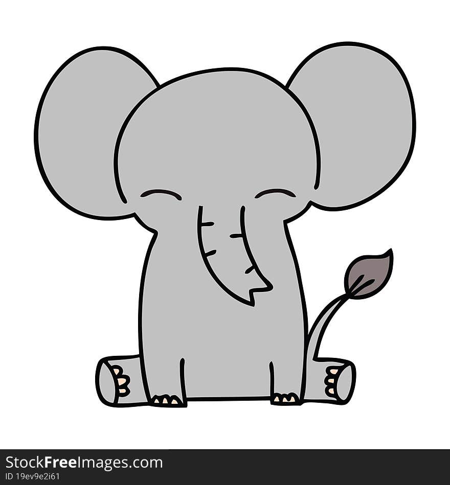 quirky hand drawn cartoon elephant