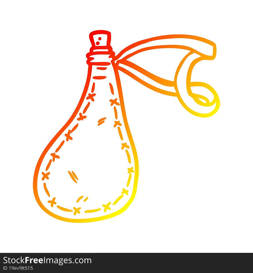 Warm Gradient Line Drawing Old Water Flask