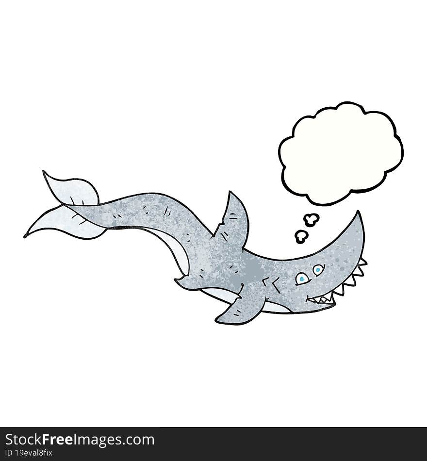 thought bubble textured cartoon shark