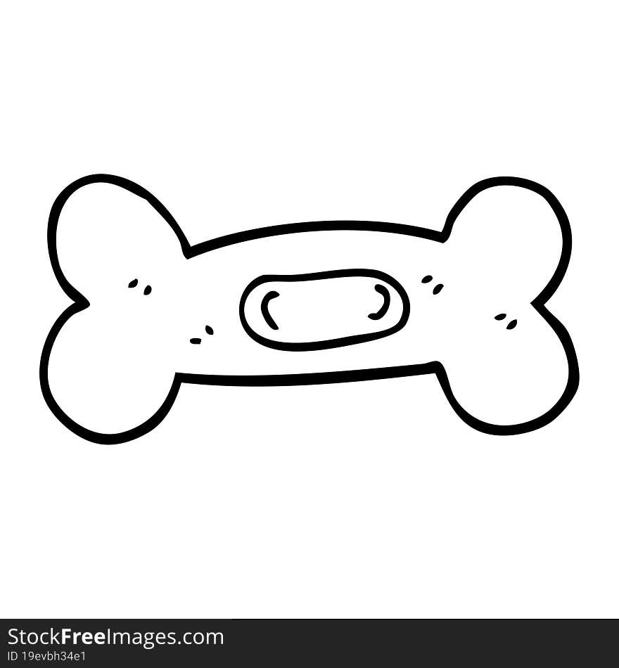 line drawing cartoon pet bone