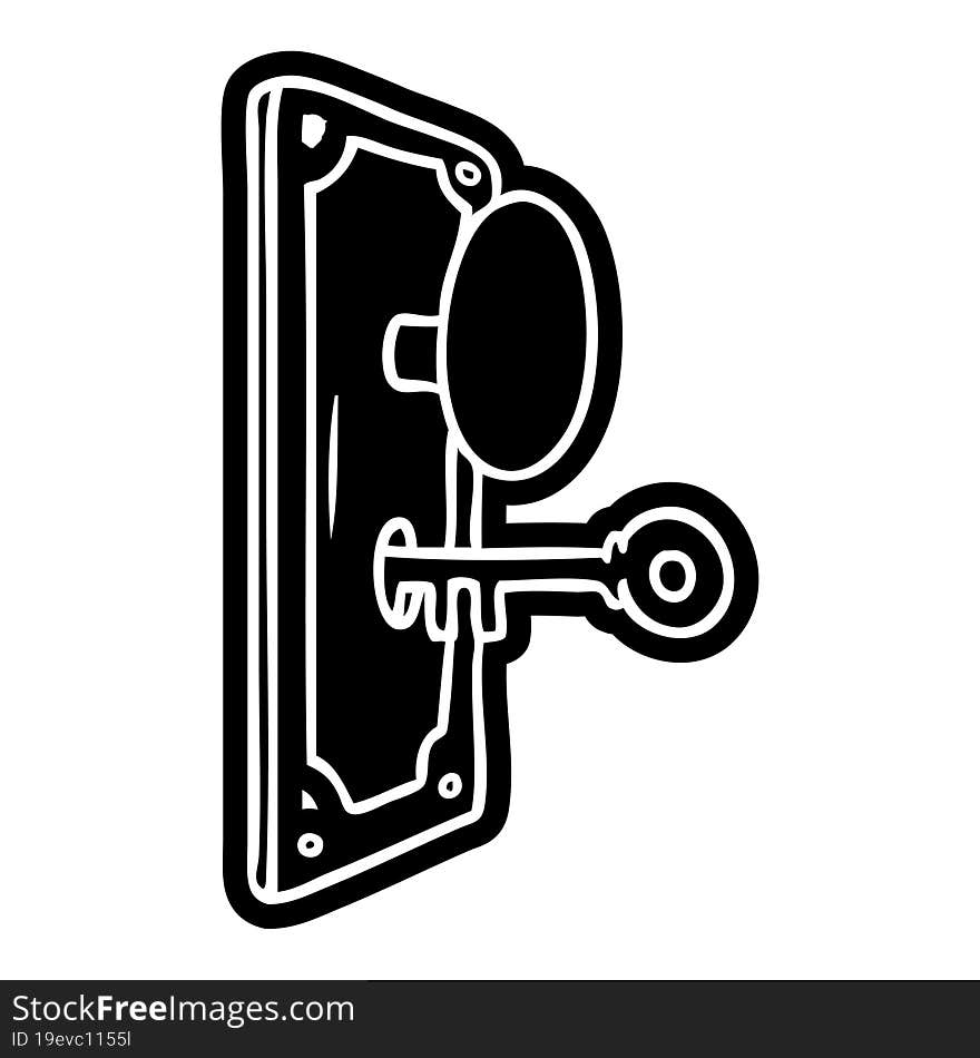 cartoon icon drawing of a door handle