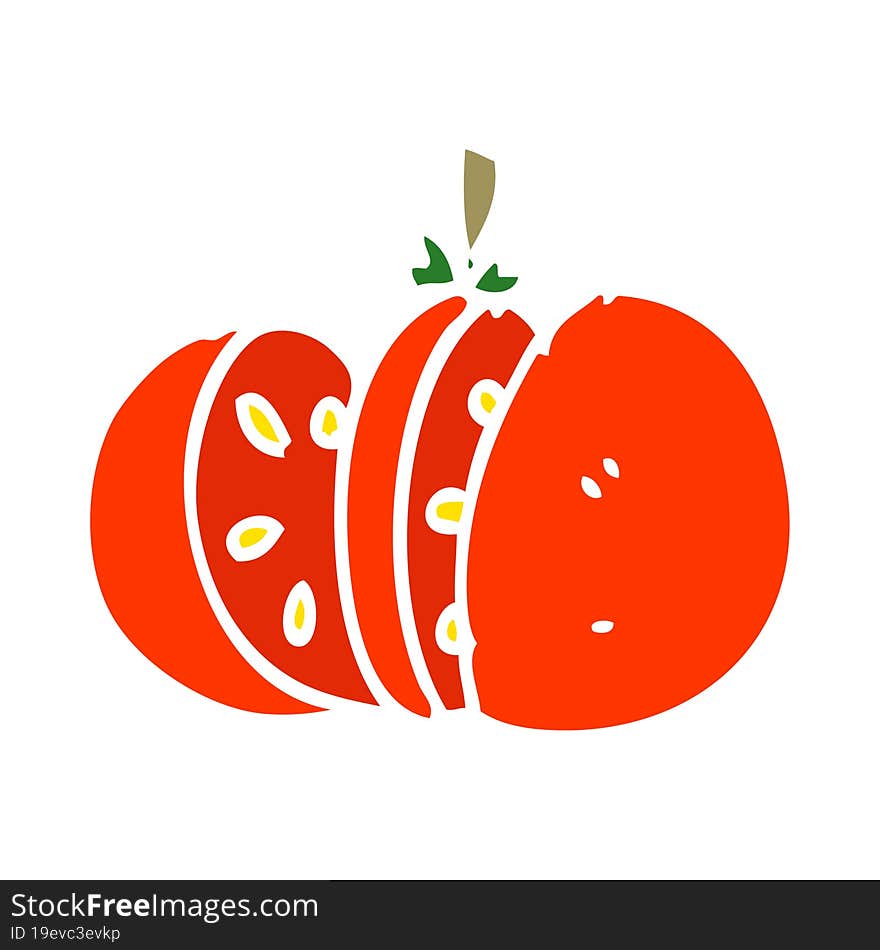 cartoon doodle sliced tomato