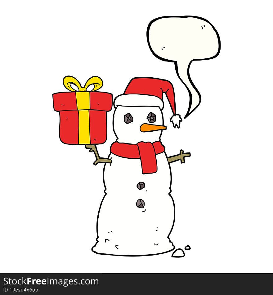 Speech Bubble Cartoon Snowman