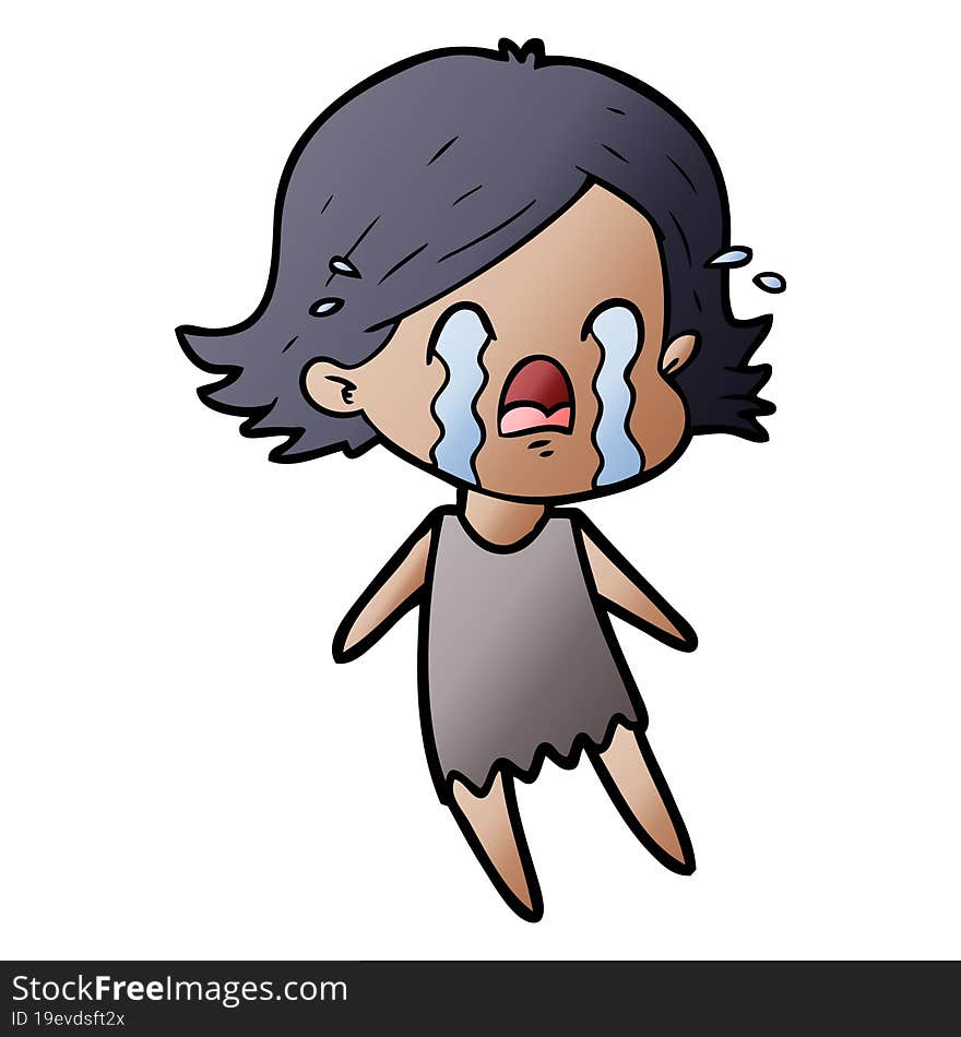 cartoon woman crying. cartoon woman crying