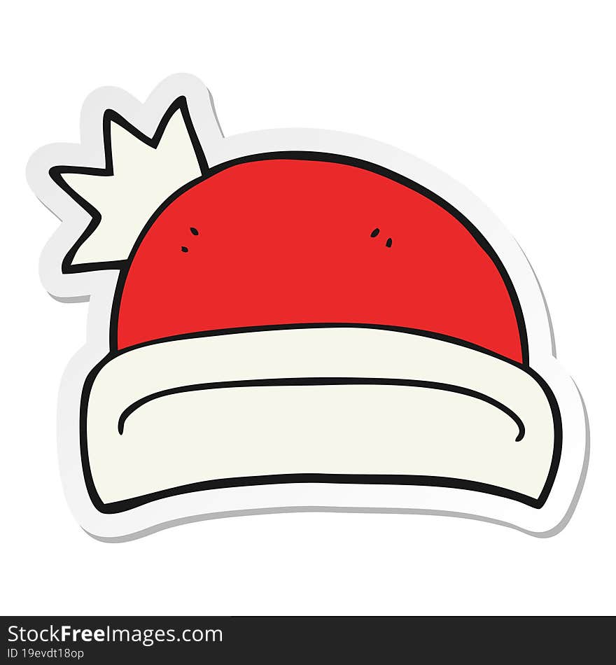 sticker of a cartoon christmas hat