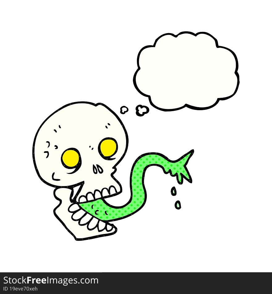 thought bubble cartoon spooky halloween skull