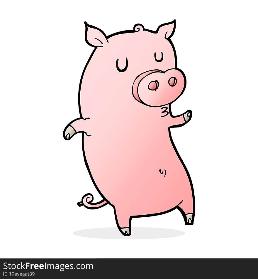 funny cartoon pig