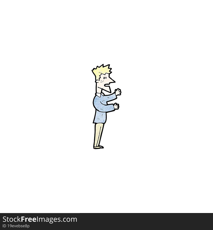 cartoon stressed blond man