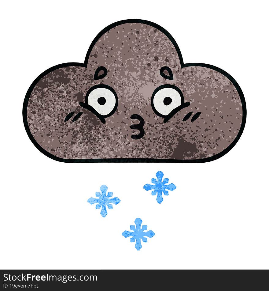 retro grunge texture cartoon storm snow cloud