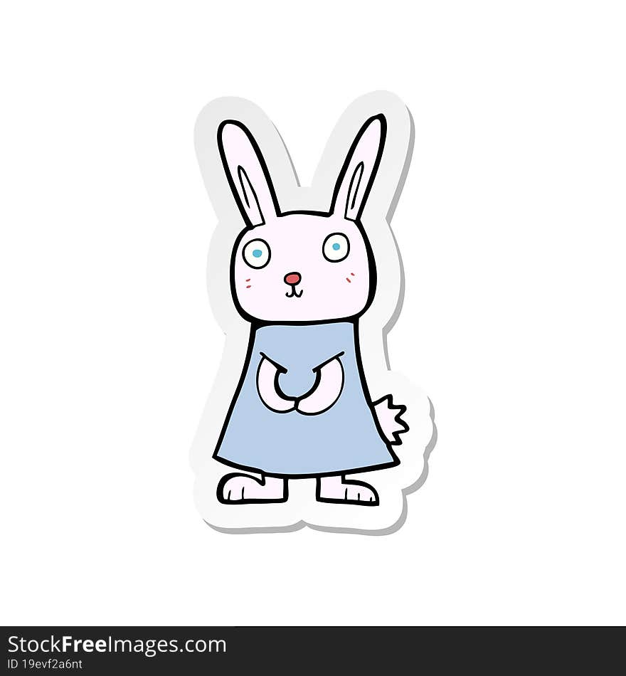 sticker of a cartoon rabbit