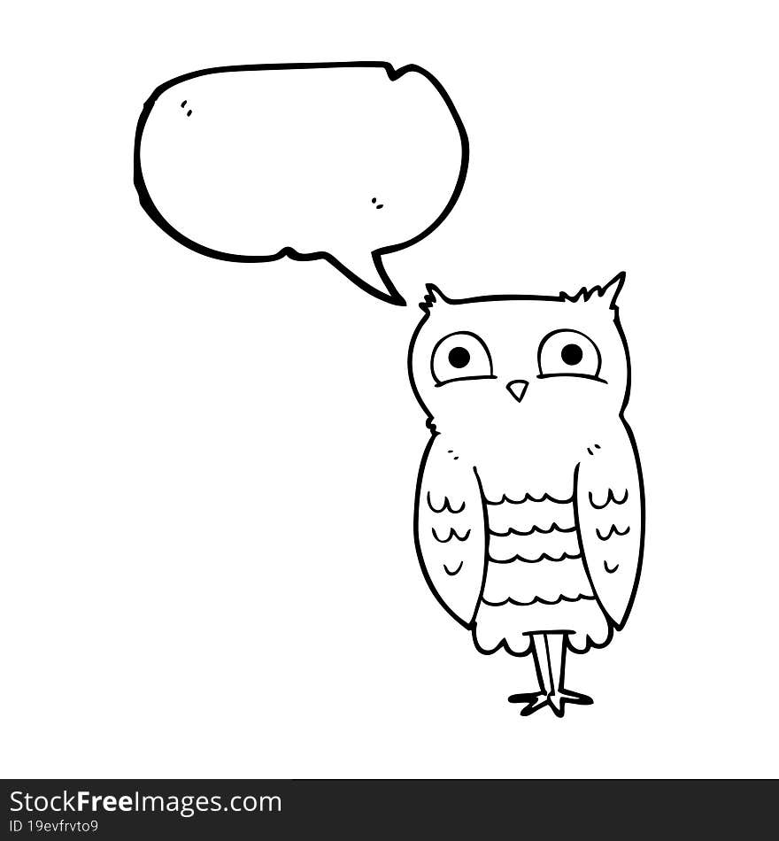 Speech Bubble Cartoon Owl