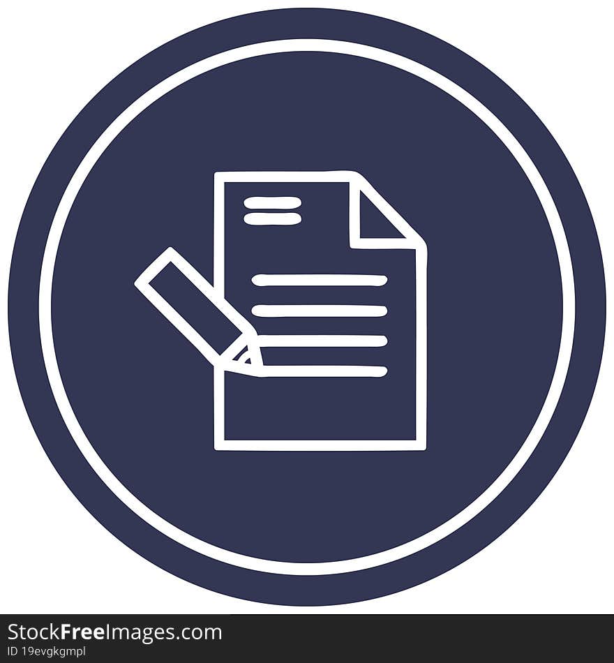 Writing Document Circular Icon