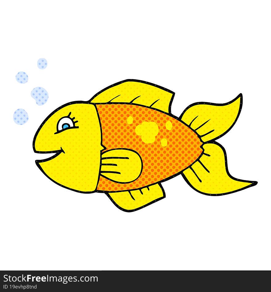 freehand drawn cartoon fish