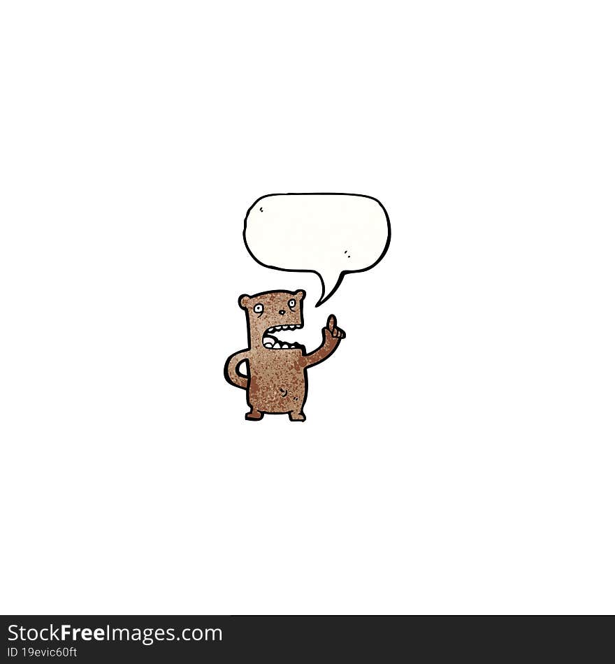 cartoon bear explaining his point