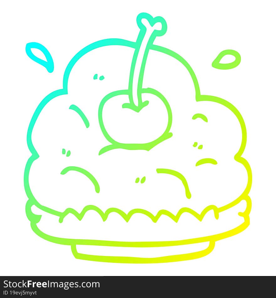 cold gradient line drawing cartoon huge ice cream dessert