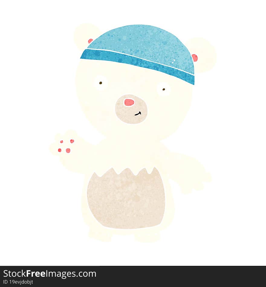 cartoon polar bear wearing hat