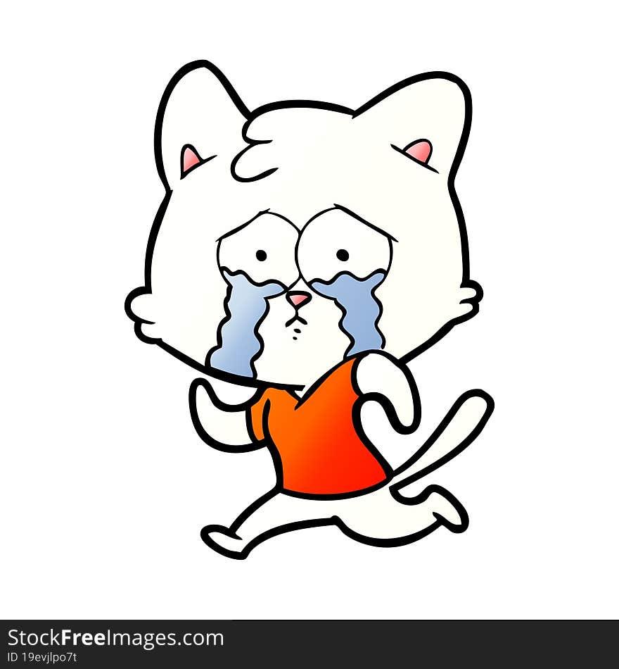 crying cartoon cat. crying cartoon cat