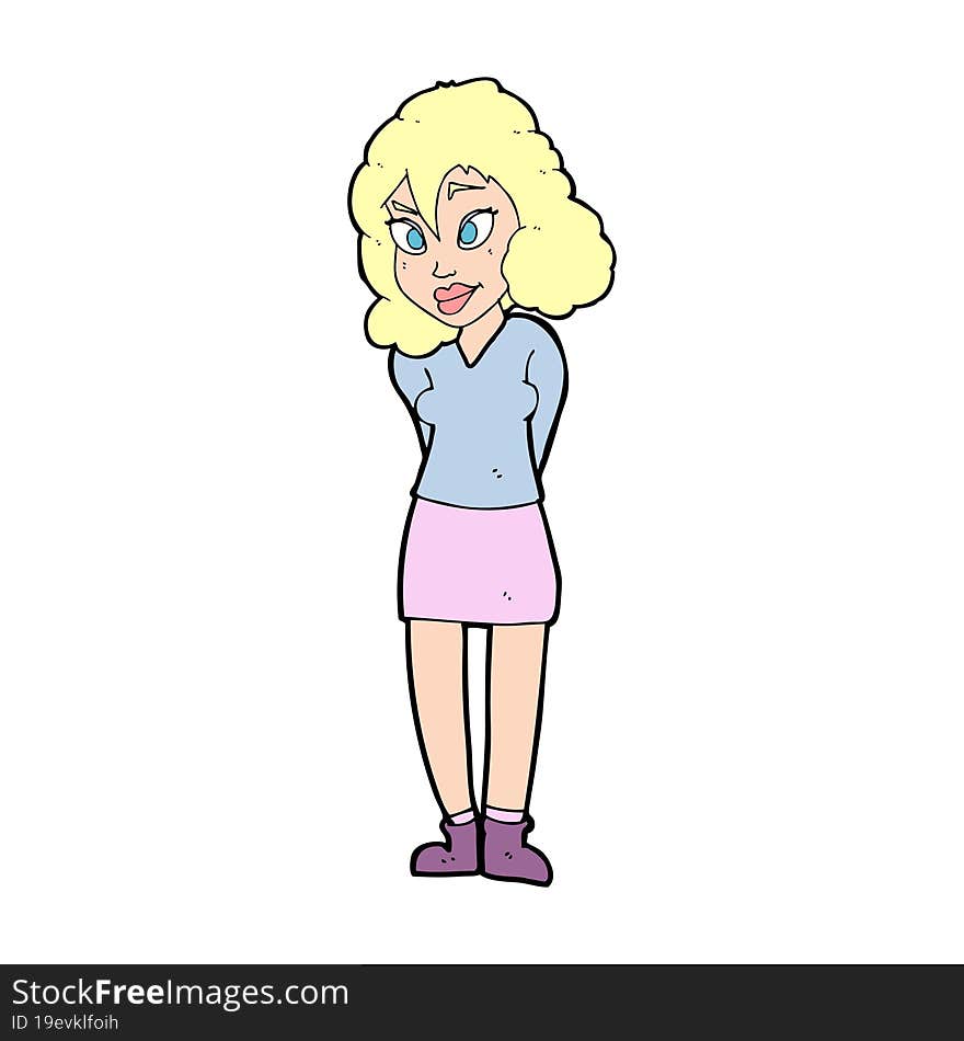 cartoon confused woman