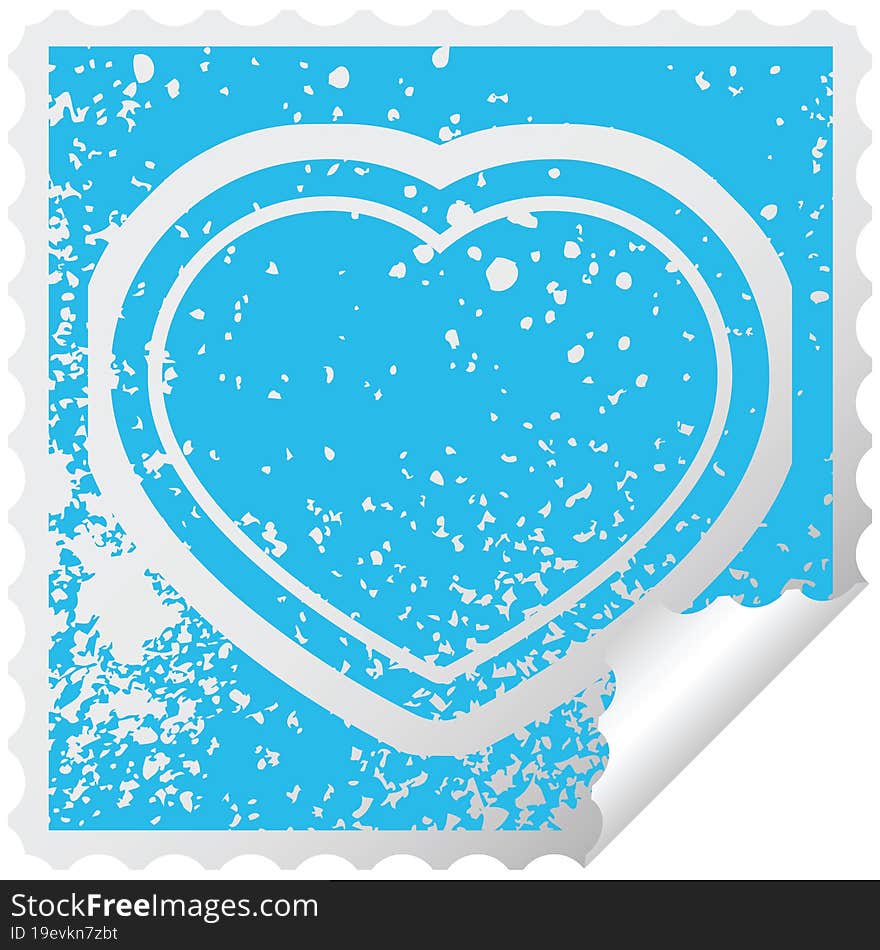 heart symbol graphic distressed sticker illustration icon