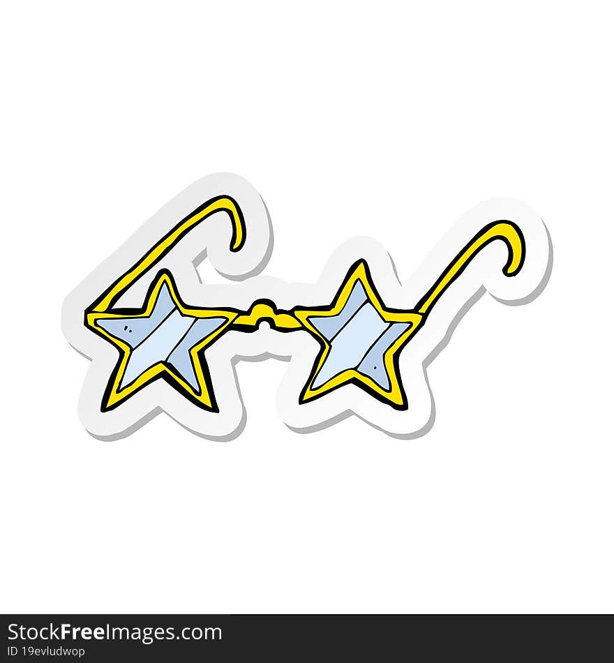 sticker of a cartoon star glasses