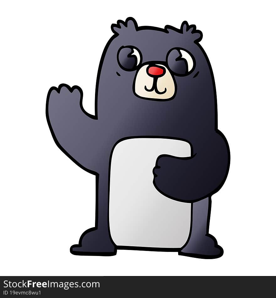 Cartoon Doodle Black Bear