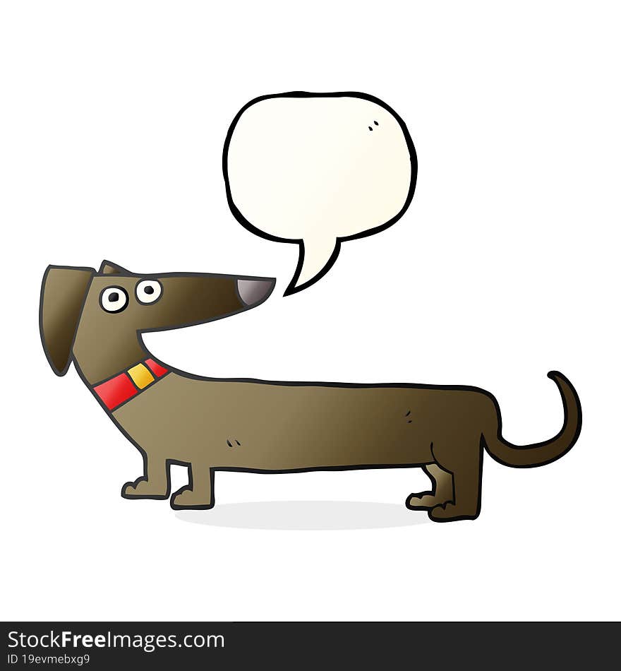 speech bubble cartoon sausage dog