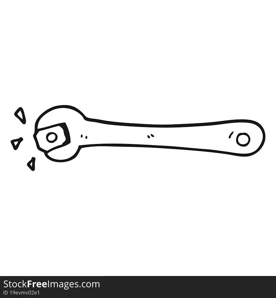 cartoon spanner turning nut