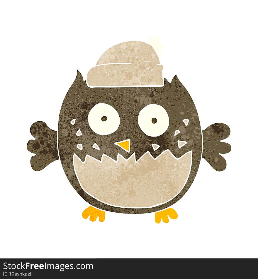 retro cartoon owl